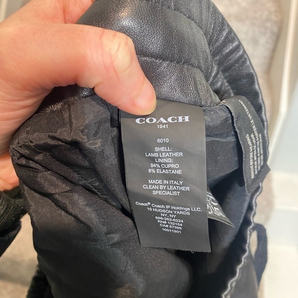 Coach black leather jogger pants - Picture 9 of 9